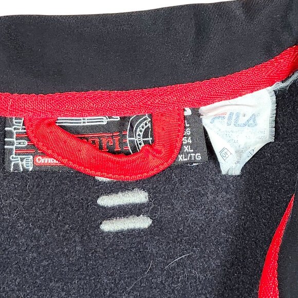 Fila Ferrari Idea Mens Black Red Half-Zip Pullover With Zipped Pockets XL Vtg - Picture 9 of 11